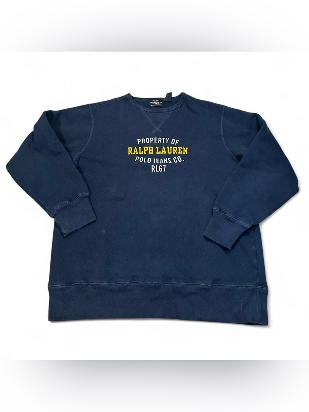 Ralph Lauren Polo Jeans Company  Property Of Navy Crewneck Sweatshirt‎ Large